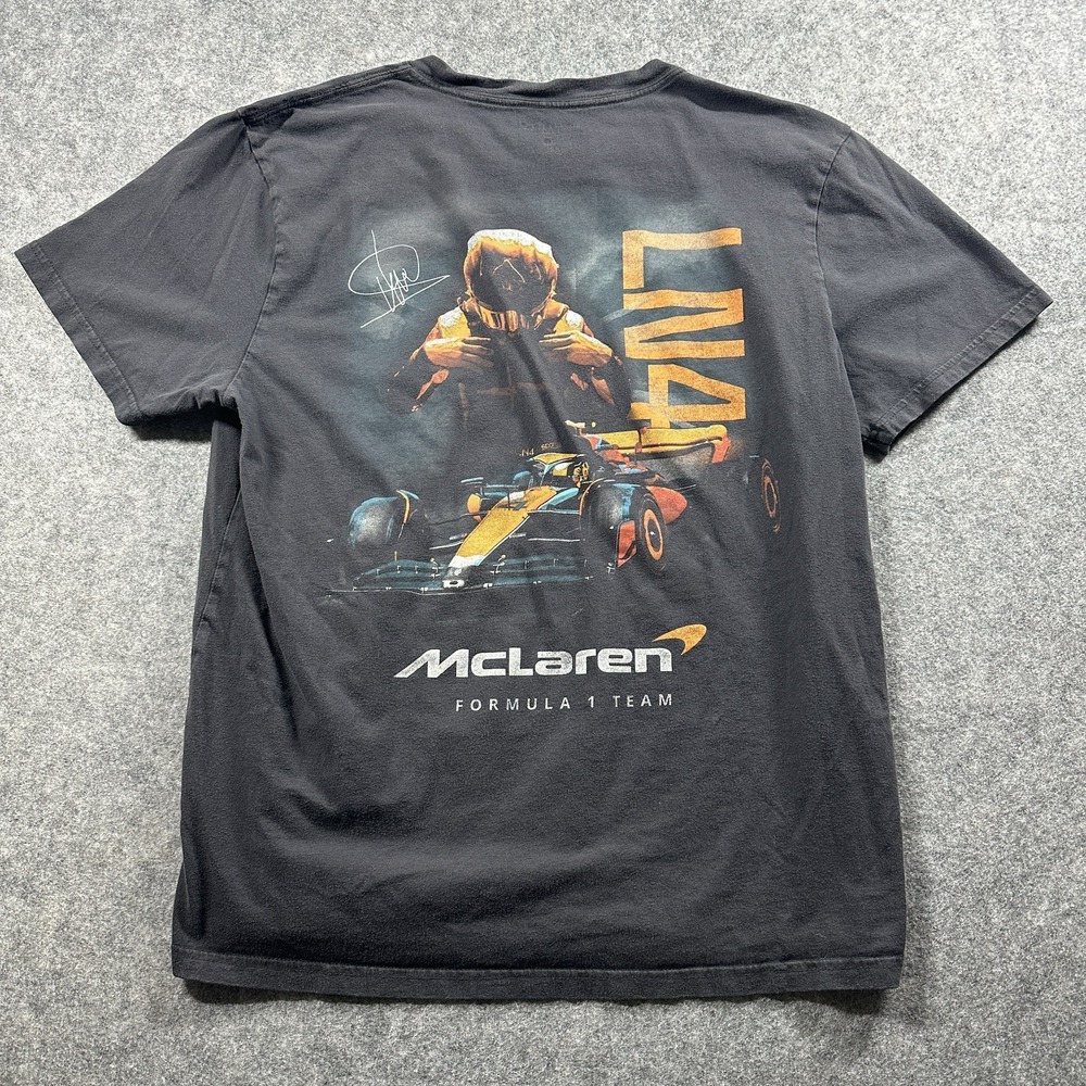 McLaren T-Shirt Mens Large Black Lando Norris LN4 Formula 1 Racing Graphic Tee